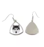 Siberian Husky, Chukcha - earrings with a picture and the inscription geometric dog Art-Dog