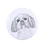 Shih Tzu Magnet mit einem Hundepfotenabdruck, außergewöhnlich leicht, starker Magnet, handgefertigtes Produkt der Marke Art-Dog