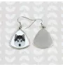 Siberian Husky, Chukcha - earrings with a picture and the inscription geometric dog Art-Dog