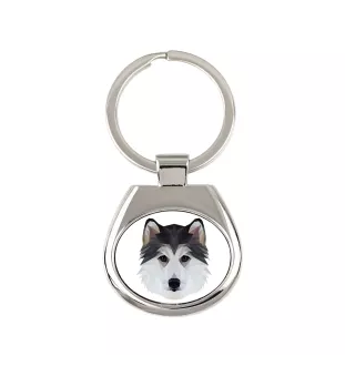 Siberian Husky - geometrischer Schlüsselanhänger mit Foto und Aufschrift Art-Dog