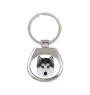 Husky de Sibérie, Husky sibérien - porte-clés géométrique avec photo et inscription Art-Dog