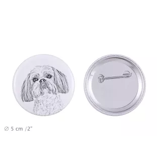 Shih Tzu przypinka z psem duża Art-Dog