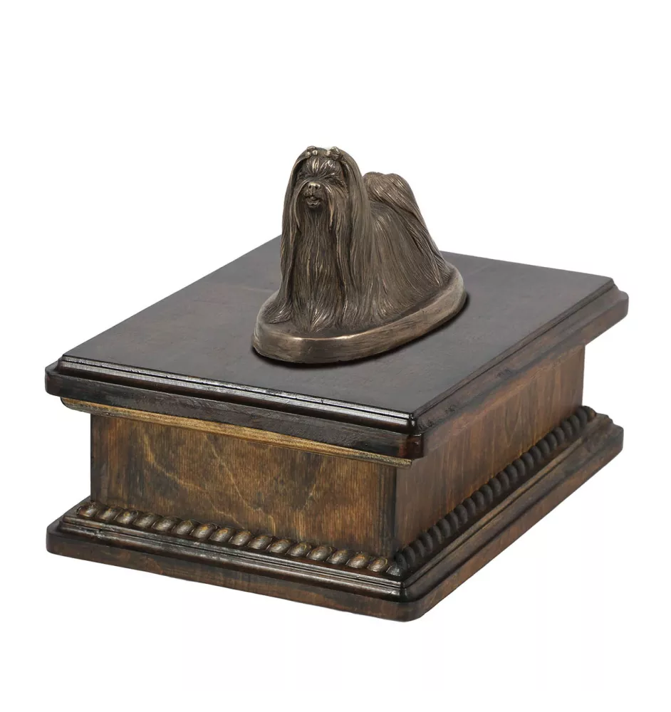 Shih Tzu - Hund Ascheurne, klassische Urne mit Statue, elegante Urne mit Hund von der Marke Art-Dog