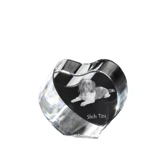 Shih Tzu, Chrysanthemum Dog - a photo of a dog in crystal, crystal heart, unique photo frame from the Art-Dog brand