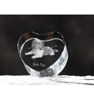 Shih Tzu, Chrysanthemum Dog - a photo of a dog in crystal, crystal heart, unique photo frame from the Art-Dog brand