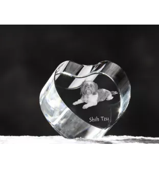 Shih Tzu, Chrysanthemum Dog - a photo of a dog in crystal, crystal heart, unique photo frame from the Art-Dog brand