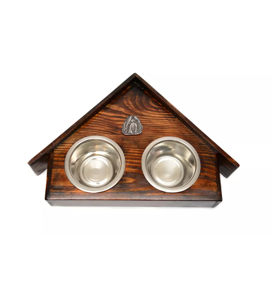 Shih Tzu, Chrysanthemum Dog I - wooden stand with bowls for a dog, decorative dog bowls, a gift for adopting a dog from the Art-Dog brand
