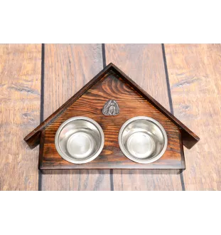 Shih Tzu, Chrysanthemum Dog I - wooden stand with bowls for a dog, decorative dog bowls, a gift for adopting a dog from the Art-Dog brand