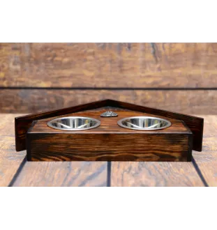 Shih Tzu, Chrysanthemum Dog I - wooden stand with bowls for a dog, decorative dog bowls, a gift for adopting a dog from the Art-Dog brand