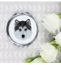 Siberian Husky, Chukcha - mirror with a geometric design and the brand name Art-Dog