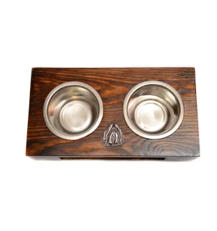 Shih Tzu, Chrysanthemum Dog I - wooden stand with bowls for a dog, steel dog bowls, a gift for adopting a dog from the Art-Dog brand