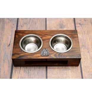Shih Tzu I - Holzständer mit Näpfen für Hunde, Edelstahlnäpfe, Geschenk zur Adoption eines Hundes von der Marke Art-Dog