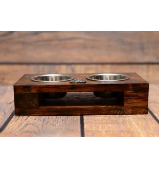 Shih Tzu I - Holzständer mit Näpfen für Hunde, Edelstahlnäpfe, Geschenk zur Adoption eines Hundes von der Marke Art-Dog