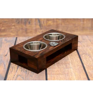 Shih Tzu, Chrysanthemum Dog I - wooden stand with bowls for a dog, steel dog bowls, a gift for adopting a dog from the Art-Dog brand