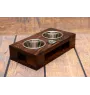 Shih Tzu, Chrysanthemum Dog I - wooden stand with bowls for a dog, steel dog bowls, a gift for adopting a dog from the Art-Dog brand