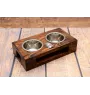 Shih Tzu, Chrysanthemum Dog - wooden stand with bowls for a dog, steel dog bowls, a gift for adopting a dog from the Art-Dog brand