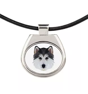 Siberian Husky, Chukcha - necklace with a geometric design and the inscription "Art-Dog"