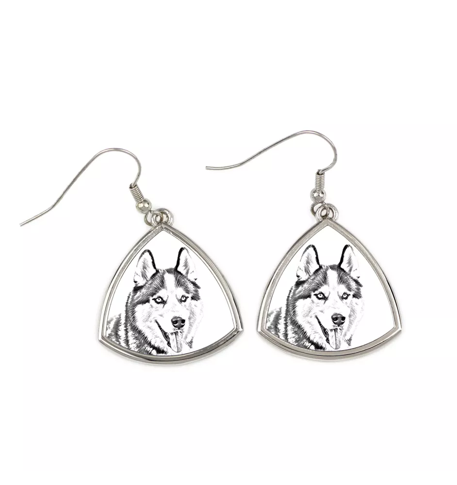 Husky syberyjski kolczyki ze zdjęciem psa Art-Dog