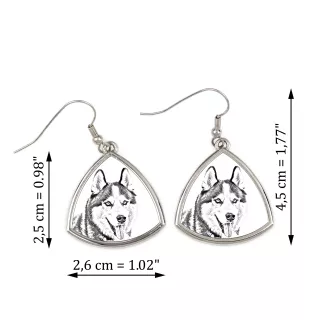 Siberian Husky, Chukcha - dog earrings, hanging earrings with a picture, personalized jewelry with Art-Dog brand print