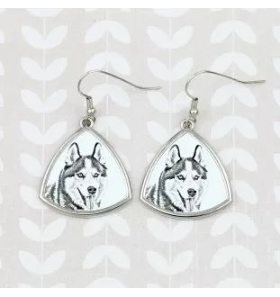 Siberian Husky - Hund Ohrringe, hängende Ohrringe mit Bild, personalisierter Schmuck mit dem Aufdruck der Marke Art-Dog