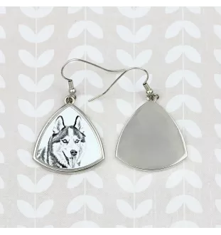 Husky syberyjski kolczyki ze zdjęciem psa Art-Dog