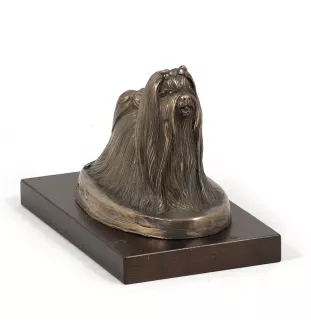 Shih Tzu, Chrysanthemum Dog - dog figurine, statue on white marble, trophy for Art-Dog dog show exhibition