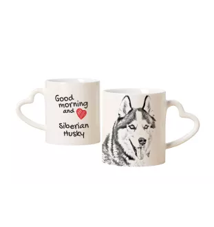 Husky de Sibérie, Husky sibérien - tasse avec chien, une tasse adorable avec une anse en forme de cœur, un cadeau universel de la marque Art-Dog