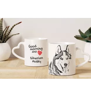 Siberian Husky - Tasse mit Hund, entzückende Tasse mit herzförmigem Henkel, universelles Geschenk der Marke Art-Dog