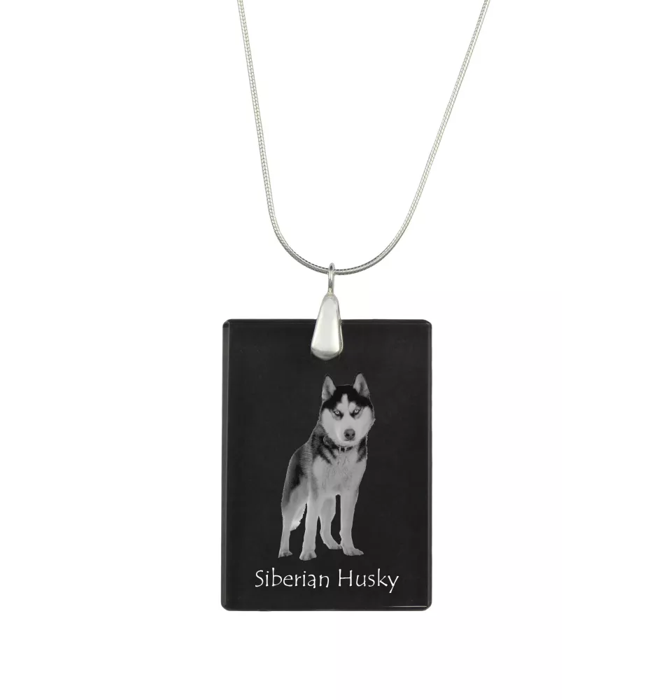 Husky syberyjski naszyjnik kryształowy z psem Art-Dog