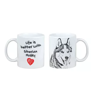 Husky syberyjski kubek z psem life is better Art-Dog