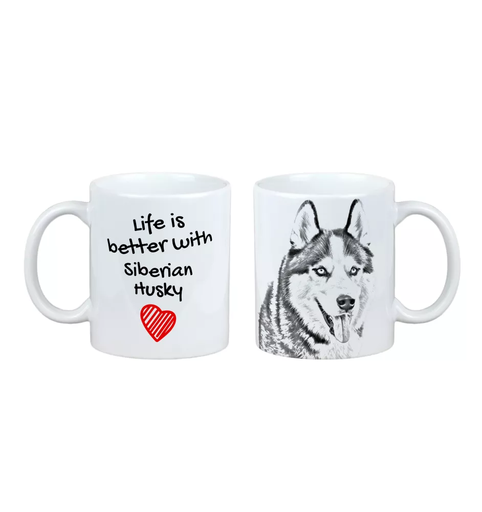 Husky syberyjski kubek z psem life is better Art-Dog