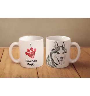 Husky de Sibérie, Husky sibérien - tasse avec chien, une tasse adorable avec une illustration, un cadeau avec votre photo de la marque Art-Dog