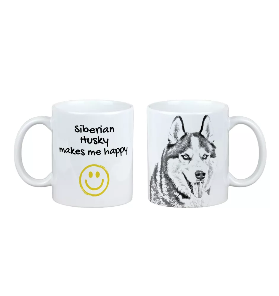 Husky de Sibérie, Husky sibérien - tasse avec chien, une tasse joyeuse pour les amoureux des chiens, un cadeau personnalisé de la marque Art-Dog