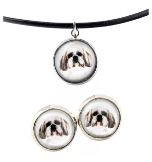 Shih Tzu - Schmuck mit Ihrem Foto-Box, Halskette und Ohrringe-Set, personalisierte Produkte der Marke Art-Dog.