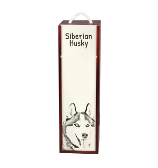 Husky de Sibérie, Husky sibérien - boîte à vin avec chien, boîte à alcool avec graphisme, boîte cadeau personnalisée de la marque Art-Dog