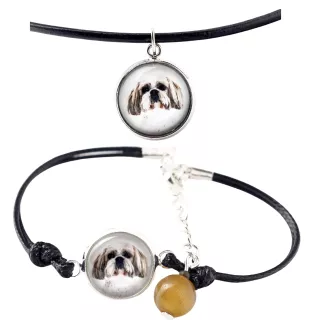 Shih Tzu - Schmuckset mit Ihrem Foto, handgefertigtes Set, Armband und Halskette von Art.-Dog.