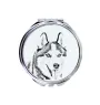 Siberian Husky, Chukcha - Pocket mirror with a dog, personalized mirror for a purse, compact mirror with Art-Dog brand print.