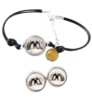 Shih Tzu - ensemble de bijoux avec votre photo, accessoire féminin, article fait main, produit fabriqué à la main avec passion pour la création de la marque Art-Dog