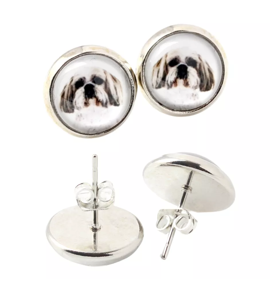 Shih Tzu, Chrysanthemum Dog - earrings in a box, your photo, handmade jewelry, a product of the Art-Dog brand
