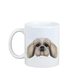 Shih Tzu - Becher mit einem Bild und dem Schriftzug geometrischer Hund Art-Dog