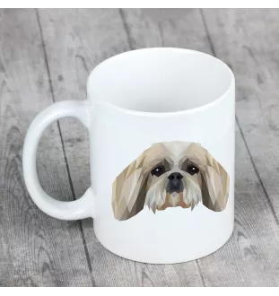 Shih Tzu - Becher mit einem Bild und dem Schriftzug geometrischer Hund Art-Dog