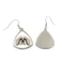 Shih Tzu, Chrysanthemum Dog - earrings with a picture and the inscription geometric dog Art-Dog