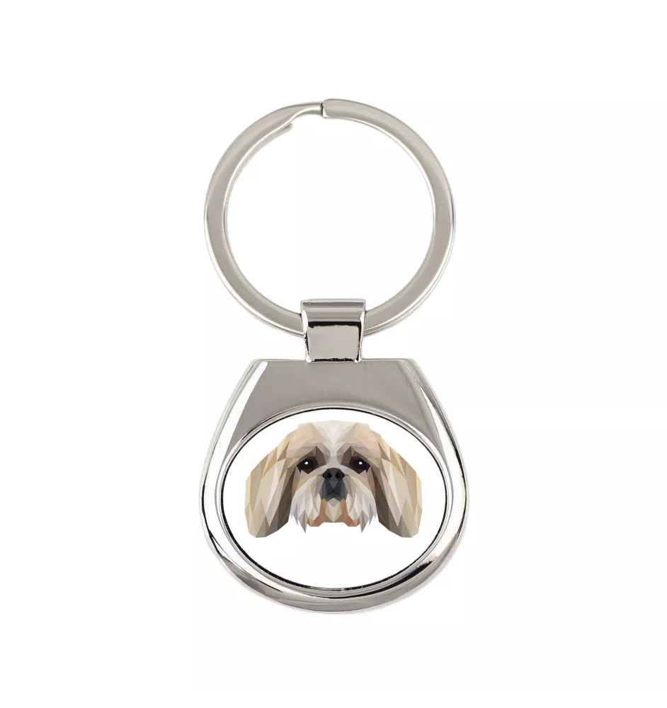 Shih Tzu - porte-clés géométrique avec photo et inscription Art-Dog