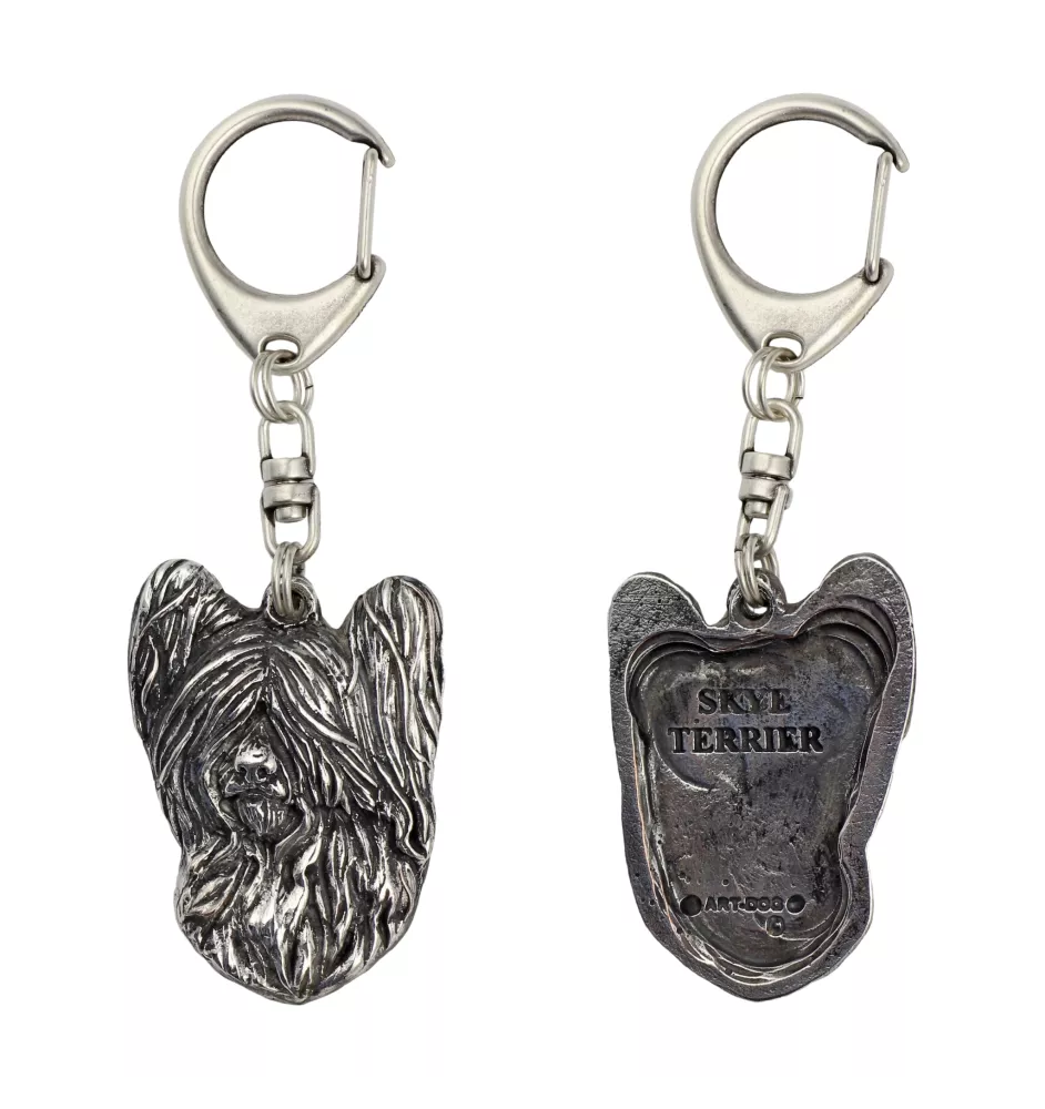 Skye Terrier - Versilberter Schlüsselanhänger mit Hund, Handtaschen-Dekoration, Rucksack-Anhänger der Marke Art-Dog