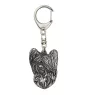 Silky Terrier - Silver-plated key ring with dog, handbag decoration, backpack pendant by Art-Dog brand