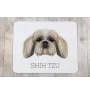 Shih Tzu - tapis de souris géométrique avec photo et inscription Art-Dog