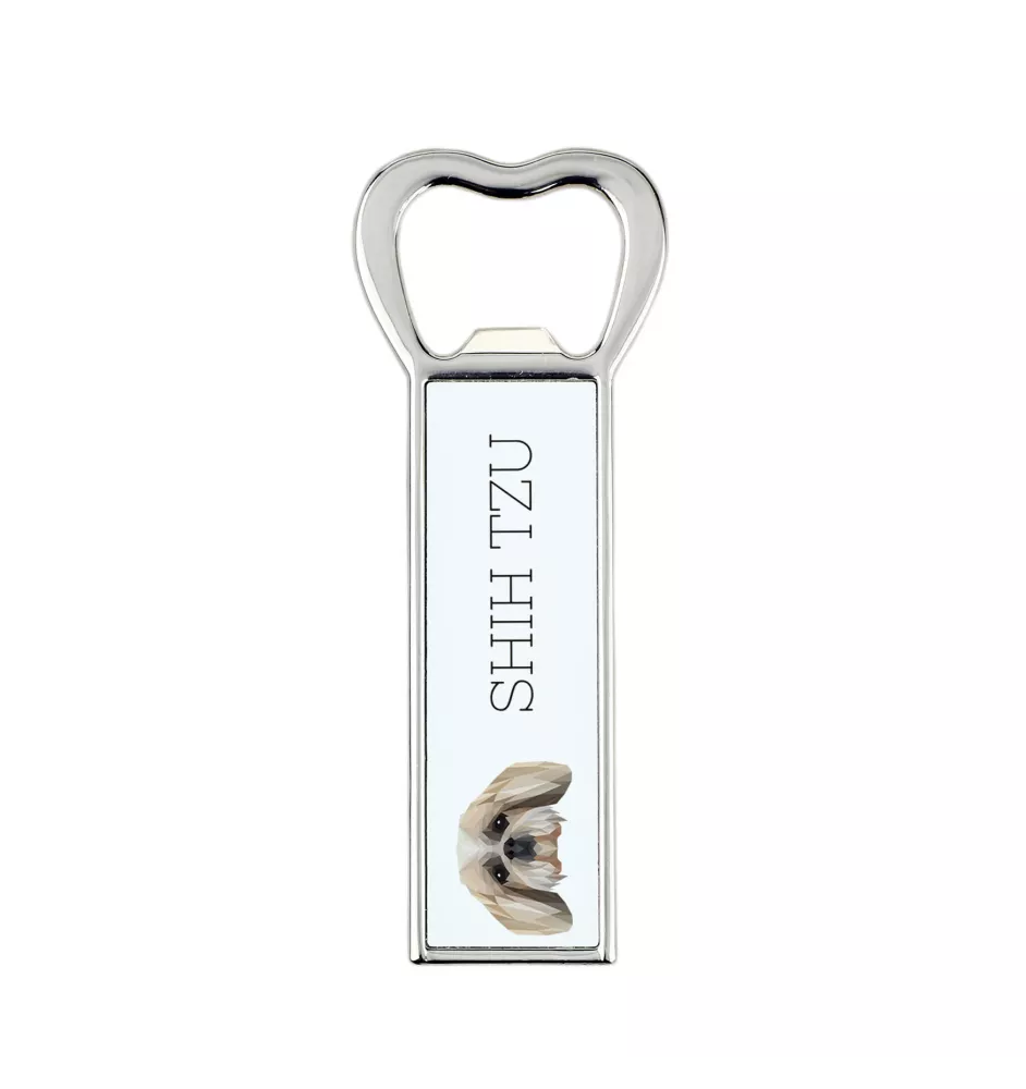 Shih Tzu - ouvre-bouteille avec une image et une inscription pour la bière Art-Dog