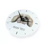 Shih Tzu, Chrysanthemum Dog - geometric wall clock with a picture and the brand name Art-Dog