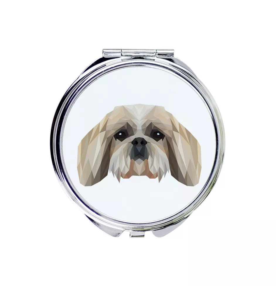 Shih Tzu - miroir avec une image et un motif géométrique de la marque Art-Dog