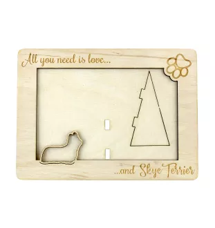 Skye Terrier - Cadre photo, cadre en bois gravé, un joli gadget pour l'amoureux des chiens par Art-Dog
